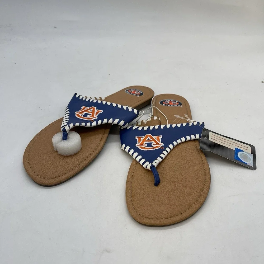 Auburn University Flip-Flops Womens 9 Men's 8 Sandals Thong Casual Sports